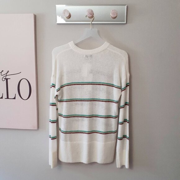 NWT Joie Dreolan porcelain off-white striped wool blend sweater, M - Picture 11 of 13